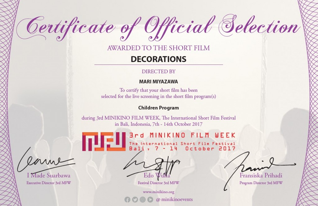 Minikino Film Week　Awarded to the Short Film